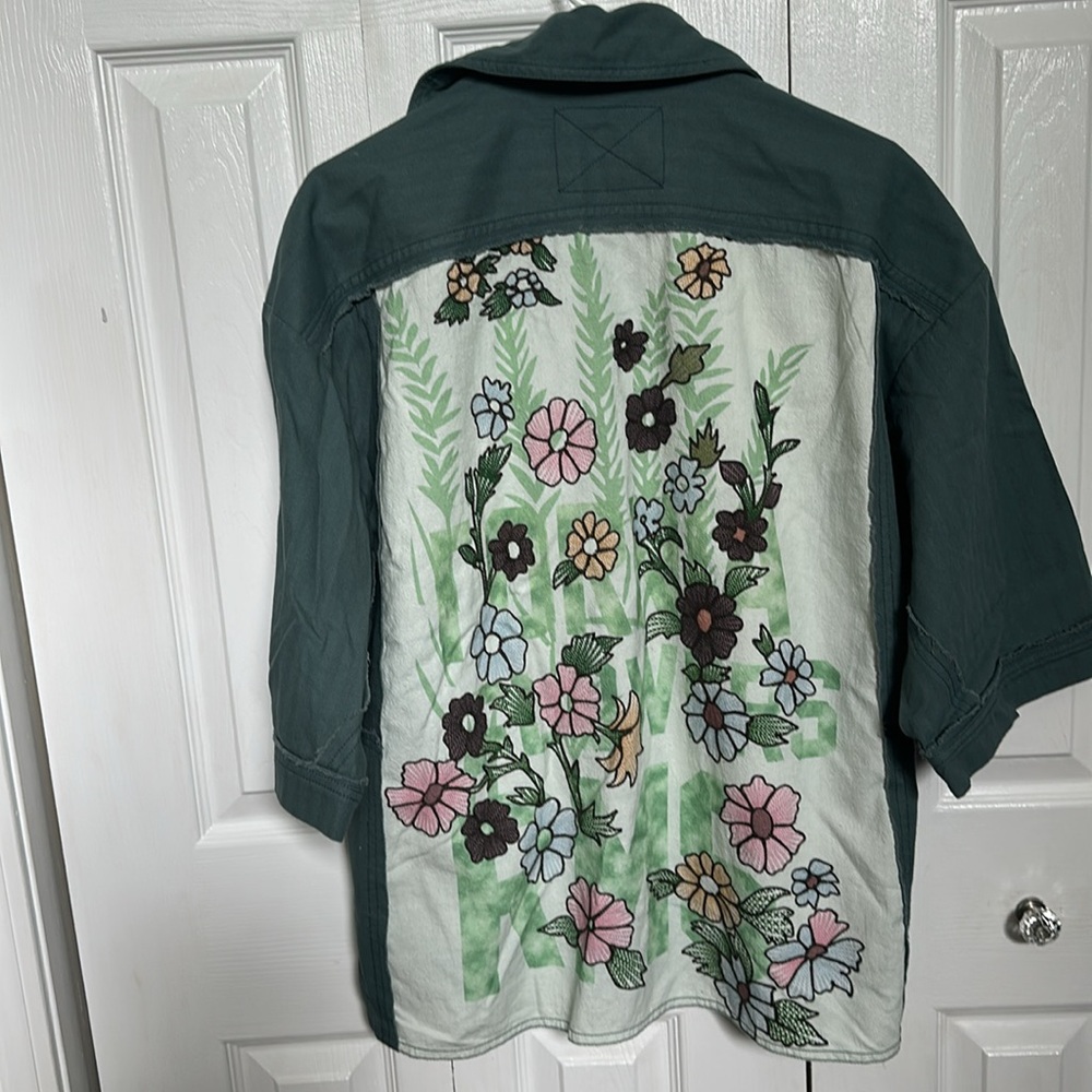 FREE PEOPLE We The Free Pressed in Flowers Embroidered Floral Kimono Jacket - Picture 8 of 9